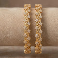 Gold Bangles, Floral Jewelry, Crystal Bangles, Bridal Bangles, Traditional Jewelry Pakistan, Luxury Bangles Set, Party Wear Accessories, Golden Kangan.