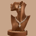 Floral Zirconia Gold-Plated Necklace Set