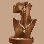 Floral Zirconia Gold-Plated Necklace Set